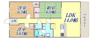 サンマンションアトレ北園田の物件間取画像